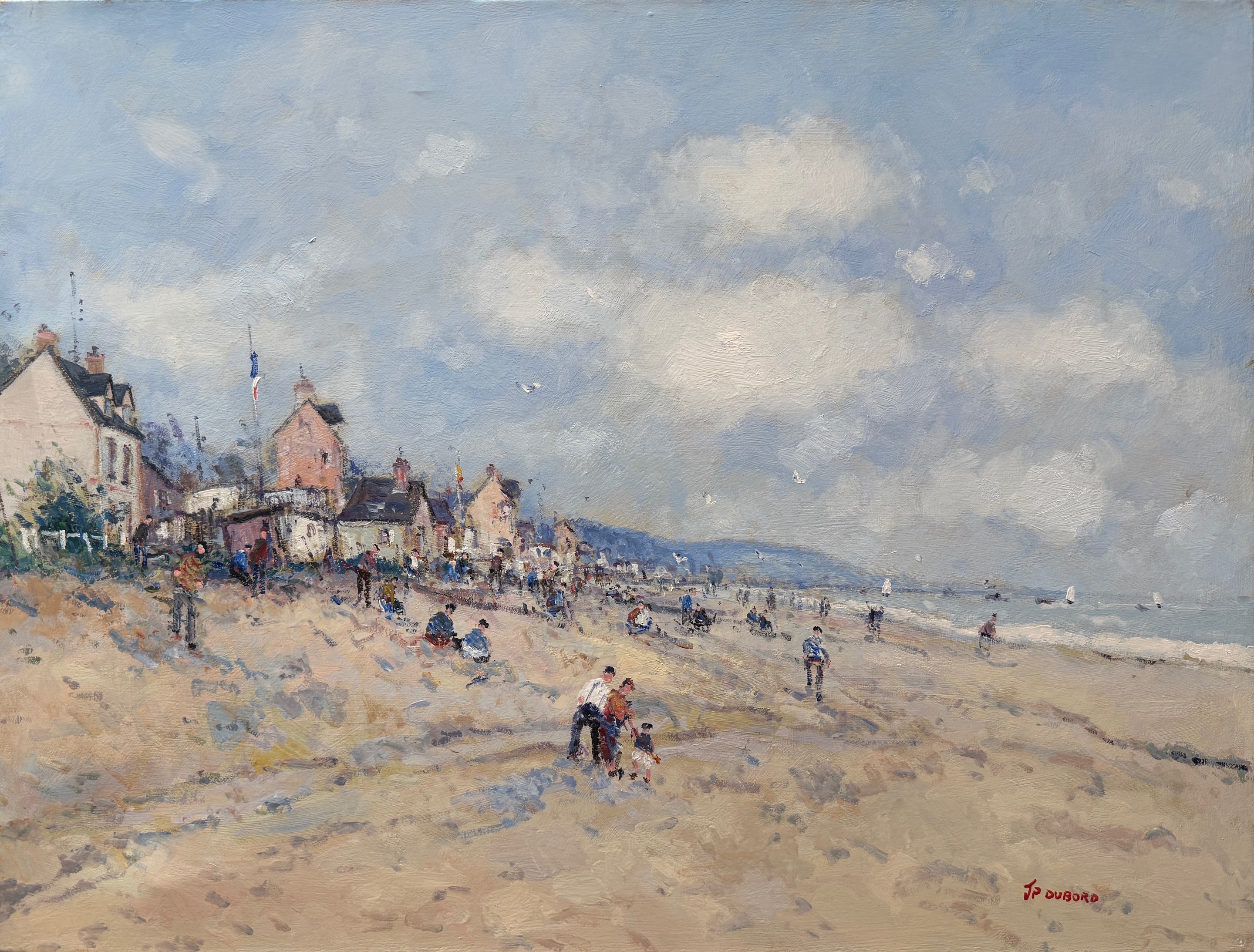 Jean Pierre Dubord, Promenade à Blonville sur mer, Normandie réf : CBPD1110 Jean Pierre Dubord, Promenade à Blonville sur mer, Normandie réf : CBPD1110