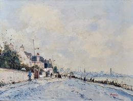 Painting, La promenade à Sainte Adresse, Normandie réf : CBPD1111, Jean Pierre Dubord