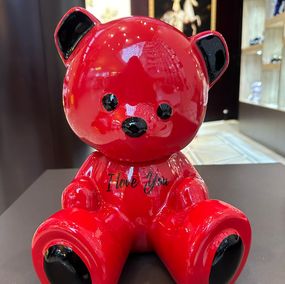 Sculpture, Small Bear, Red I Love You Design, Raffaele Ardor