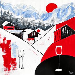 Gemälde, Après-Ski à Courchevel, Kristina Mallen