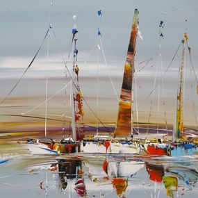 Gemälde, Marine abstraite 2024-65, Fred Boutet