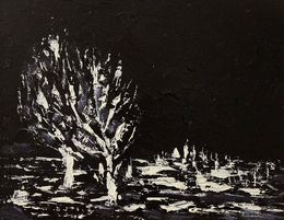 Gemälde, Two trees at night, Andriy Klishyn
