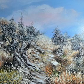 Painting, Tree olive trees in Silikou, Kaiti Deligeorgi