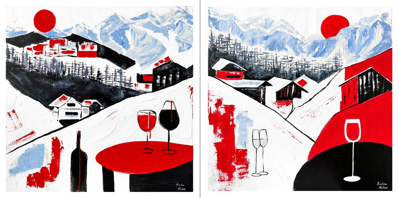 Kristina Mallen, Diptych: Après-Ski Delight (Giclée prints on Fine Art Paper) Kristina Mallen, Diptych: Après-Ski Delight (Giclée prints on Fine Art Paper)