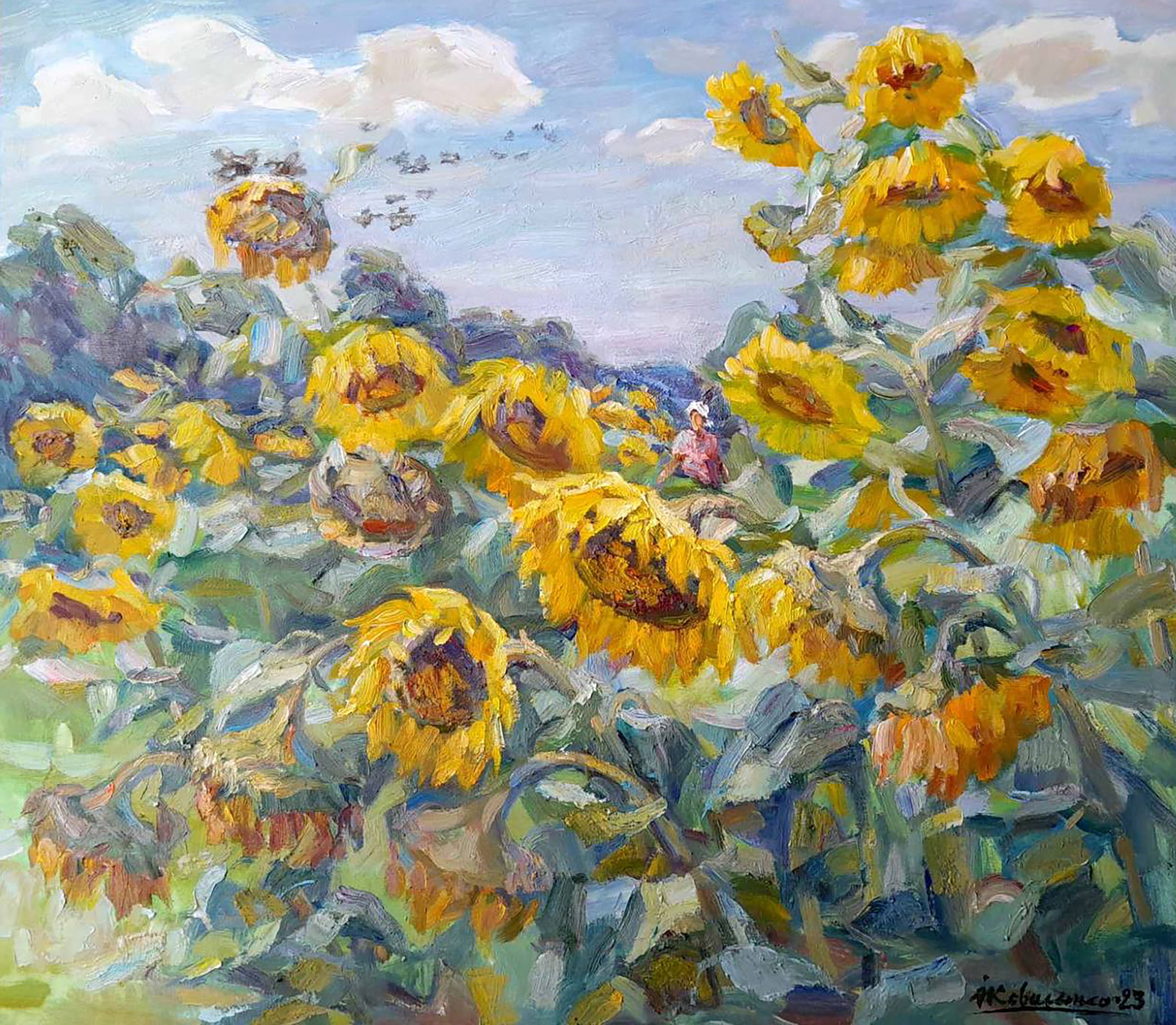 Kovalenko Ivan, Among the sunflowers Kovalenko Ivan, Among the sunflowers