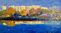Gemälde, Overlooking the city river, Boris Serdyuk