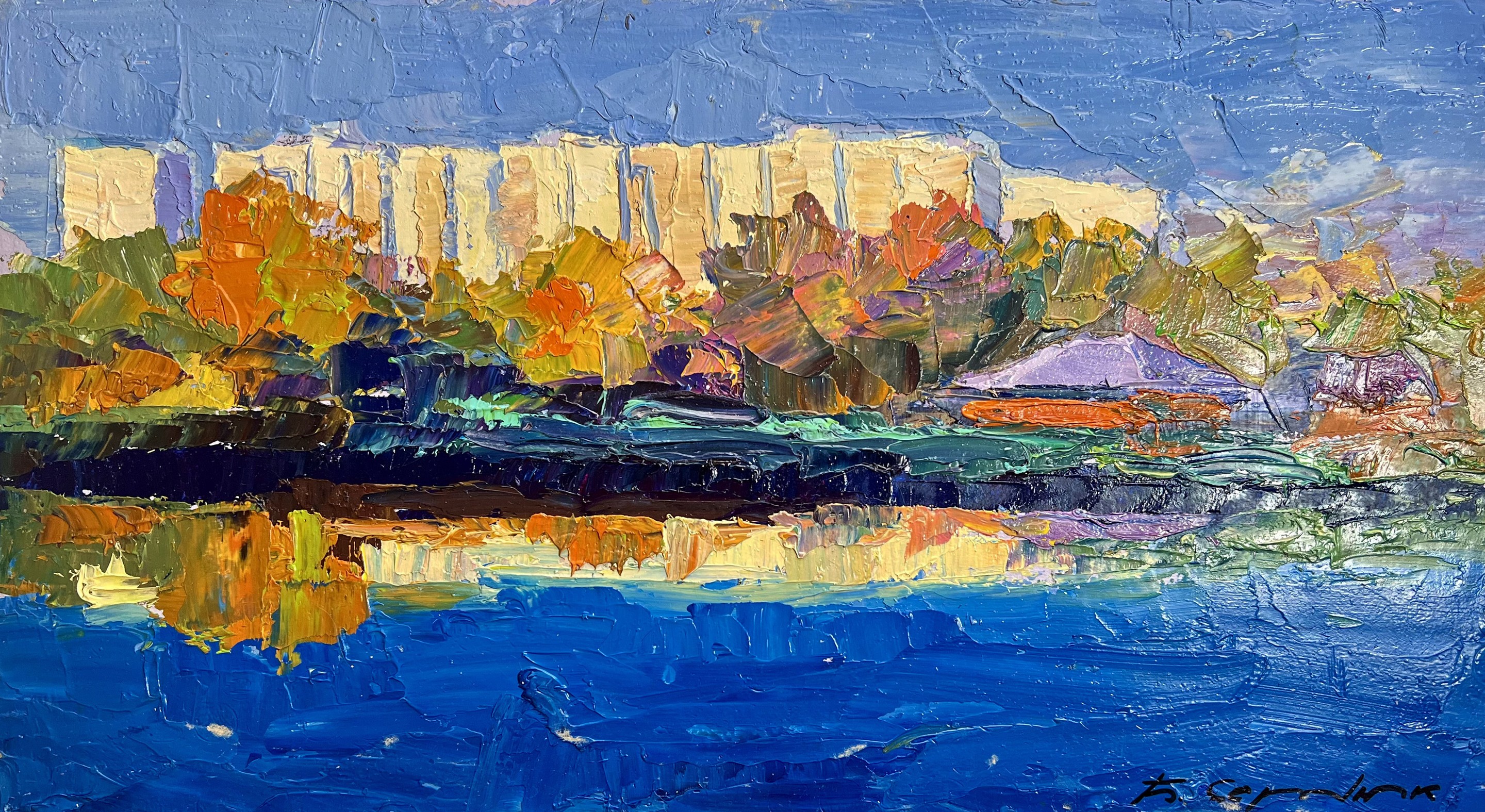 Boris Serdyuk, Overlooking the city river Boris Serdyuk, Overlooking the city river