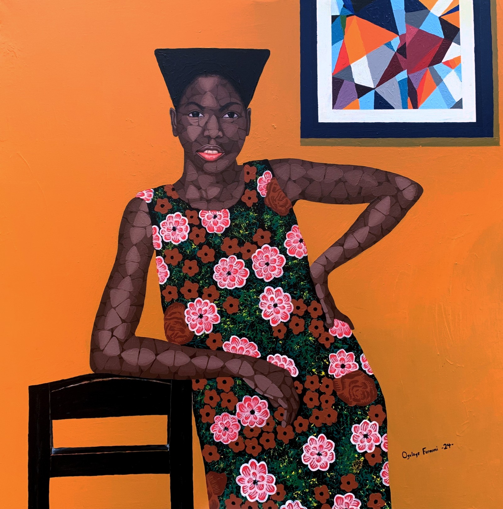 Oyeleye Feranmi, State of Mind - 21st Century, Contemporary, Figurative Portrait, Africa, Women Oyeleye Feranmi, State of Mind - 21st Century, Contemporary, Figurative Portrait, Africa, Women