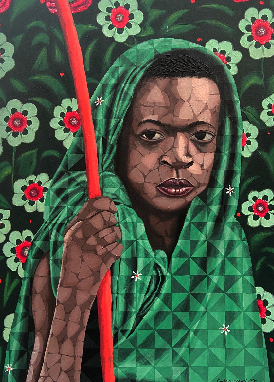 Oyeleye Feranmi, Embrace (Nature) 2 - 21st Century, Contemporary, Figurative Portrait, Africa, Women Oyeleye Feranmi, Embrace (Nature) 2 - 21st Century, Contemporary, Figurative Portrait, Africa, Women