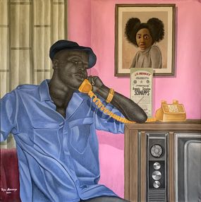 Gemälde, Longing - 21st Century, Contemporary, Figurative Portrait, Modern, Men, Fashion, Alawaye Tope
