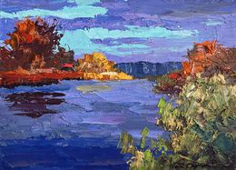 Painting, Evening on the river, Boris Serdyuk