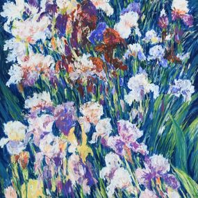 Painting, Grands Iris, Rose Barbe