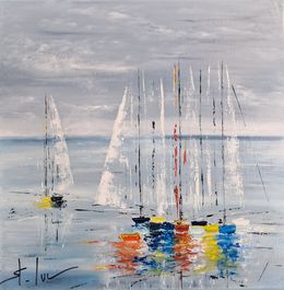 Peinture, Les Vents Turquoise 15, Michel Saint-Luc