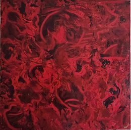 Painting, Vestiges of Red, BryneV_Art