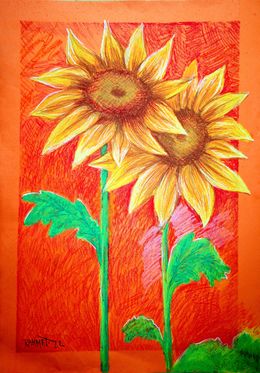 Gemälde, Two Sunflowers, Rakhmet Redzhepov (Ramzi)