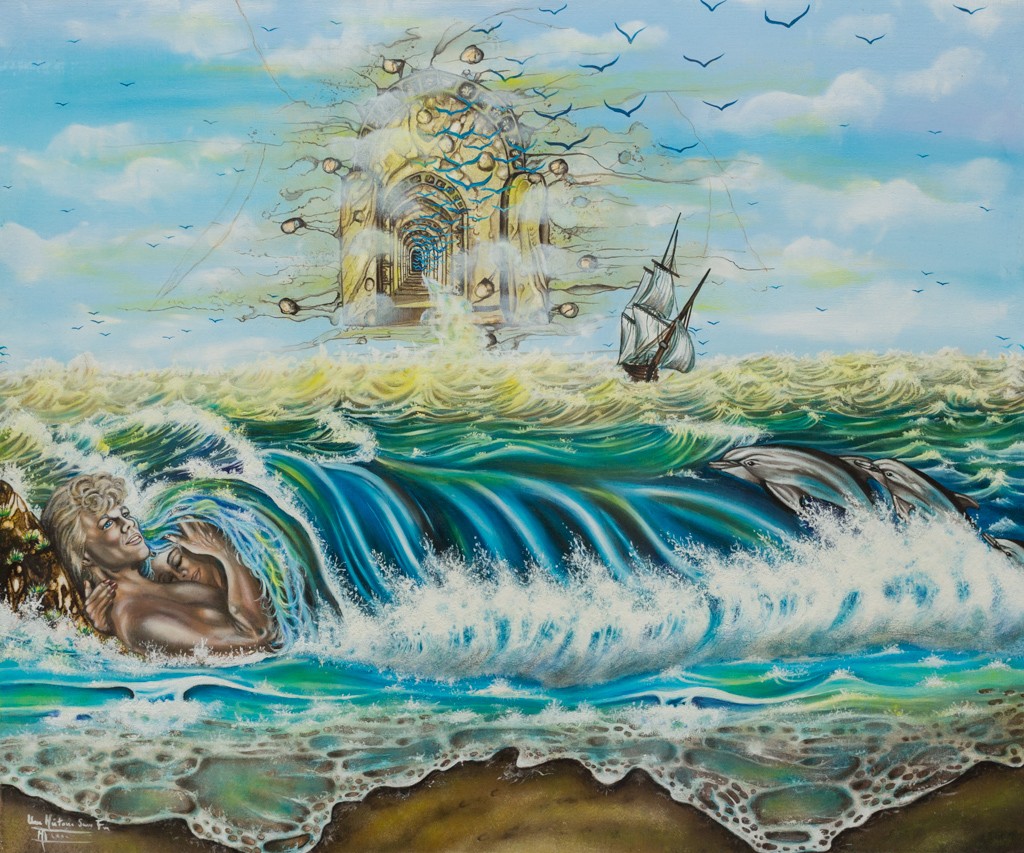 Michèle Vincent, La Vague - Paysage marin fantastique Michèle Vincent, La Vague - Paysage marin fantastique