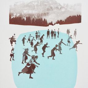 Drucke, Les patineuses - bleue, Valérie Betoulaud