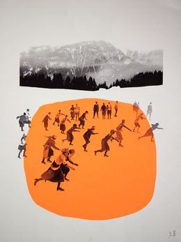 Print, Les patineuses - orange, Valérie Betoulaud