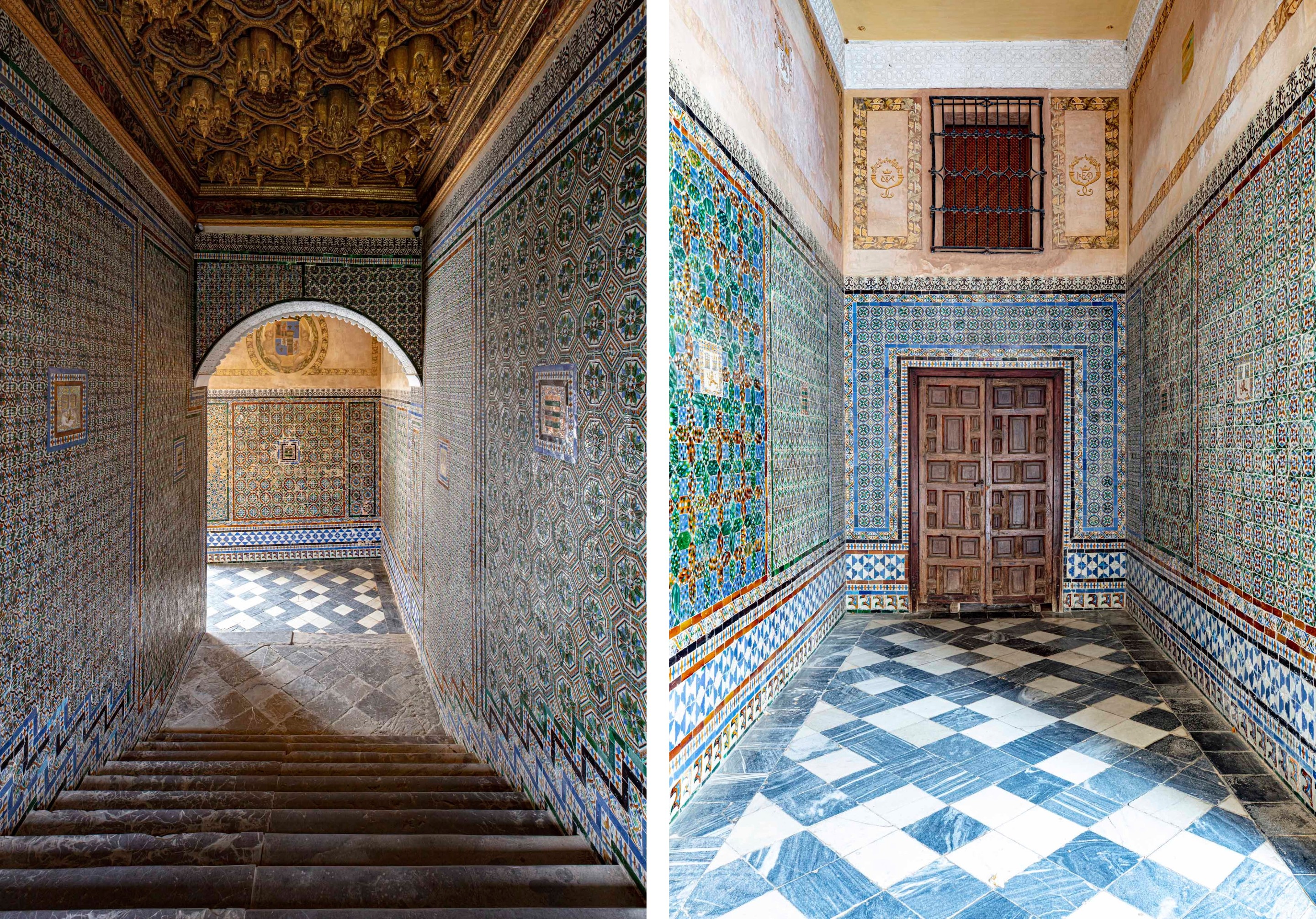 Celia Rogge, Tesoros Del Sevilla and Pasillo De Mudejar, Diptych Celia Rogge, Tesoros Del Sevilla and Pasillo De Mudejar, Diptych