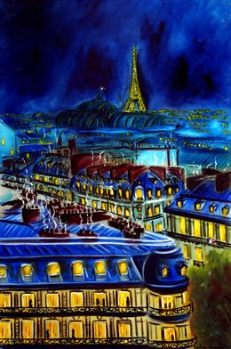 Painting, Evening Paris Cityscape, Ruslana Levandovska