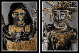 Fotografien, Elizabeth Olsen and Elizabeth Banks, Diptych Intervened by the artists., Hunter & Gatti