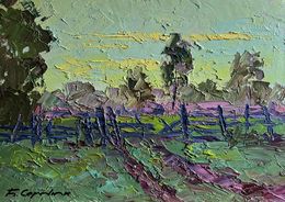 Gemälde, It's getting dark in the field, Boris Serdyuk