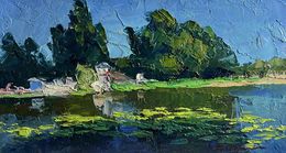 Painting, In the forest pond, Boris Serdyuk
