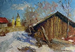 Gemälde, It snowed in the city, Boris Serdyuk