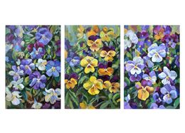 Peinture, Viola. Spring flowers., Momalyu Liubov Kriuchkova
