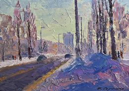 Gemälde, After the night snowstorm, Boris Serdyuk