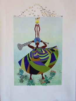 Gemälde, Queen Standing on Cactus, Kim Soo Young