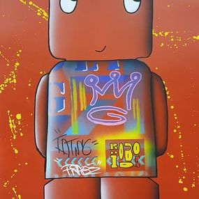 Dessin, Roboïde dessin original rouge, PRAB'Z
