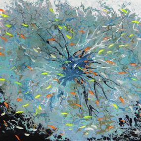 Gemälde, Sérénité - Poissons colorés - série fonds marins, Moniq