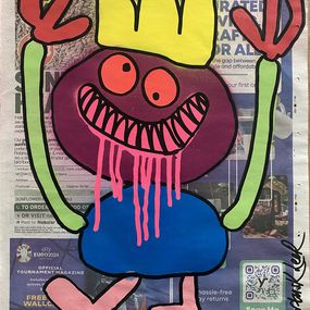 Gemälde, Ray Ray - Crowned Purple and Blue Monster, Bortusk Leer