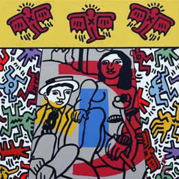 Painting, Hommage Fernand Leger & K.H, Jean-Michel Gnidzaz