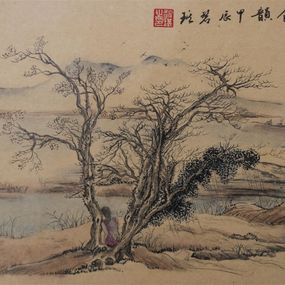Fine Art Drawings, Leaning on a Tree, Becky Lam