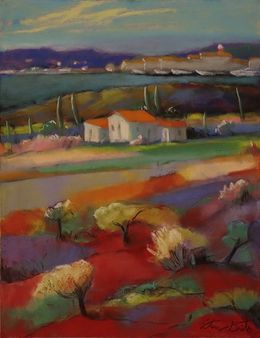 Peinture, Vue sur la méditerranée l'été, Brito Esteves