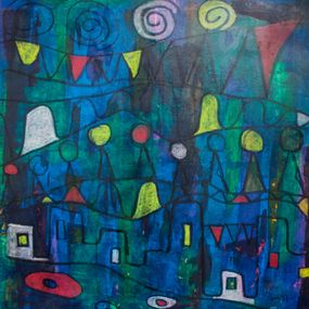 Painting, The pilgrims, Marc Laffolay