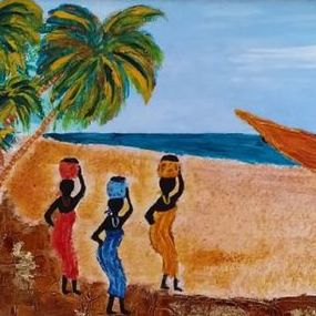Gemälde, La pirogue, Joëlle Darmon