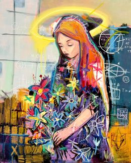Painting, Femme au bouquet, Tekmass