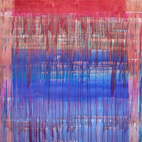 Gemälde, Perpetual Motion / Red Over Pink Over Turquoise Over Blue, Simon Findlay