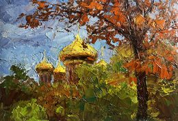 Gemälde, Golden domes behind the trees, Boris Serdyuk