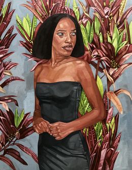 Gemälde, Simple Times - 21st Century, Contemporary, Figurative, Portrait, Plants, Women, Josue M Pierre