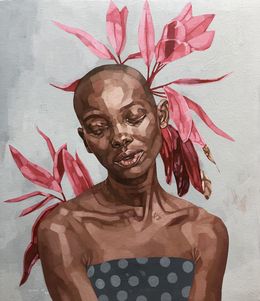 Gemälde, Goddess Feels - 21st Century, Contemporary, Figurative, Portrait, Plants, Women, Josue M Pierre