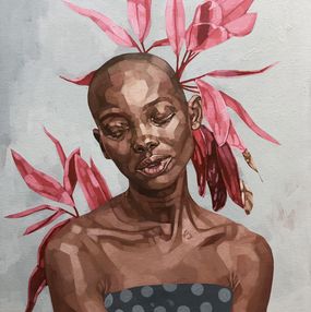 Painting, Goddess Feels - 21st Century, Contemporary, Figurative, Portrait, Plants, Women, Josue M Pierre