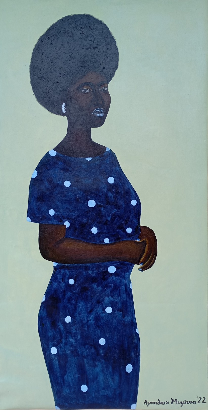 Ayandare Adeniran Ayanmuyiwa, Labake - 21st Century, Contemporary, Figurative Portrait of African Woman, Blue Ayandare Adeniran Ayanmuyiwa, Labake - 21st Century, Contemporary, Figurative Portrait of African Woman, Blue