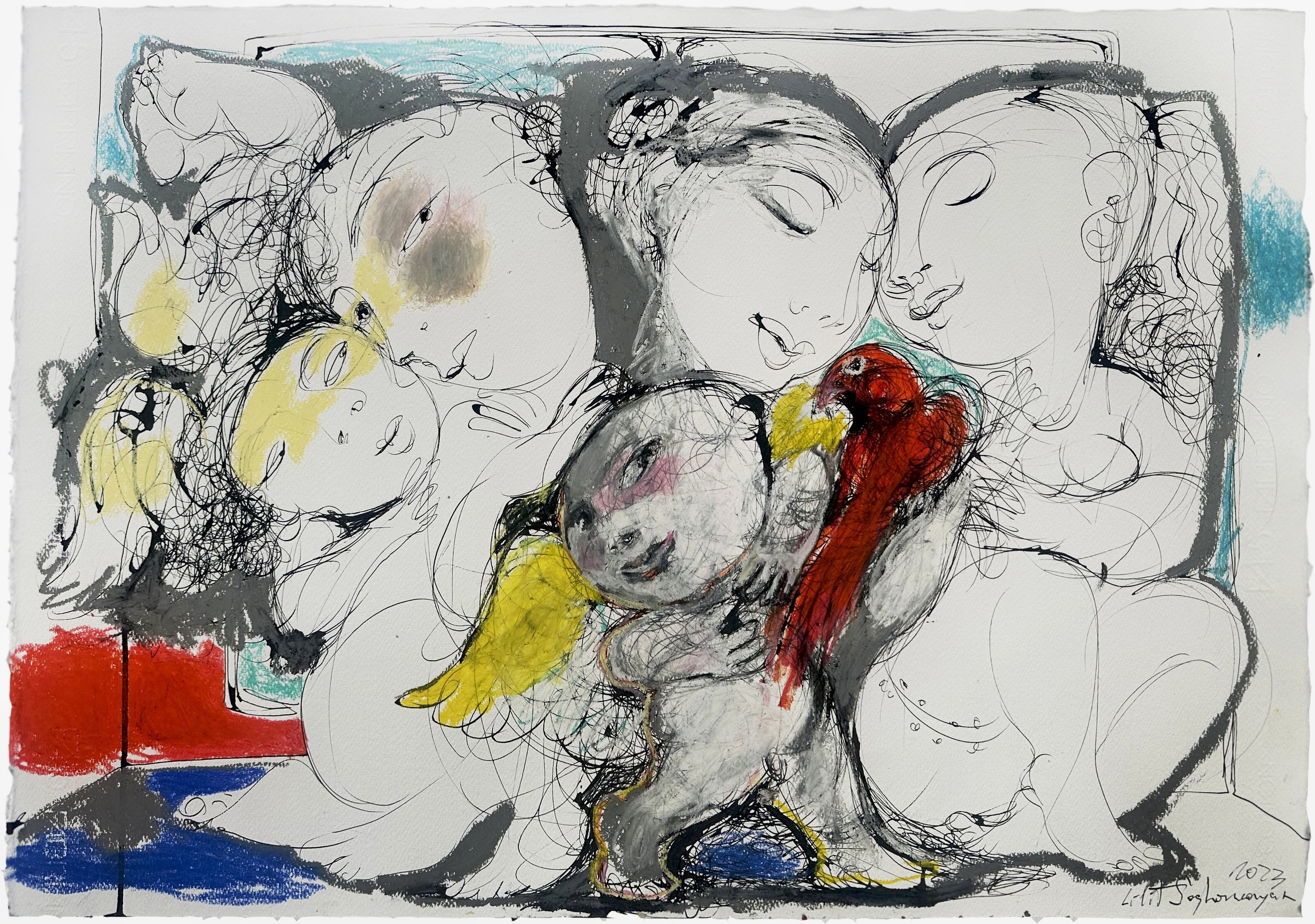 Lilit Soghomonyan, With a Red Parrot Lilit Soghomonyan, With a Red Parrot