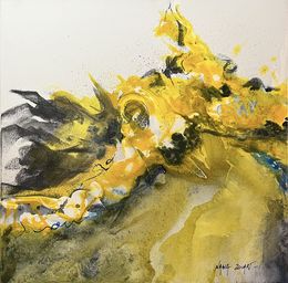 Painting, Yellow waves, Nadia Zouari