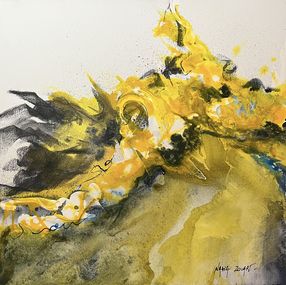 Painting, Yellow waves, Nadia Zouari