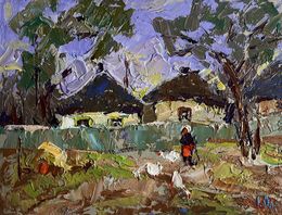 Gemälde, Alley in the village, Ivanyuk Oleksiy